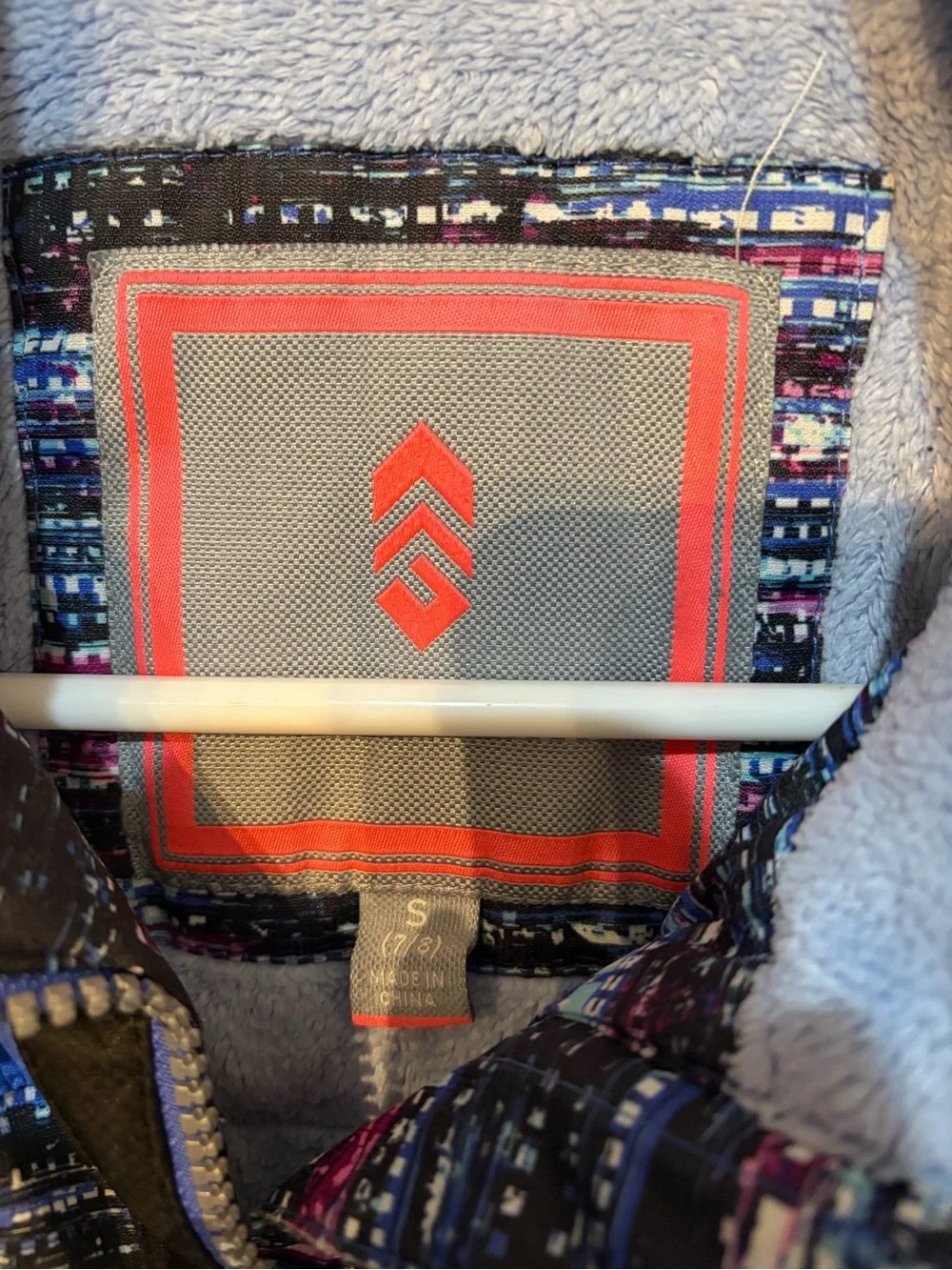 Free Country Blue and Multicolor Pattern Utility Jacket